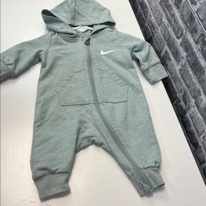 Nike Mint Green Baby Hooded romper‎